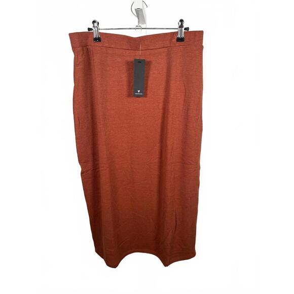 Lulus Effortlessly Blessed Heathered Rust Red Knit Midi Skirt - XL - Picture 2 of 8